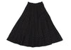 KENZO PARIS. Vintage Black Dot Printed Wool Flare Skirt