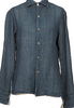 45rpm 45R JAPAN. Navy Striped Indigo Dyed Cotton Gauze Shirt