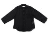 COMME des GARCONS JAPAN. Black Poly Round Collar Semi-Sheer Shirt