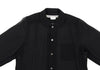 COMME des GARCONS JAPAN. Black Poly Round Collar Semi-Sheer Shirt