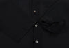COMME des GARCONS JAPAN. Black Poly Round Collar Semi-Sheer Shirt