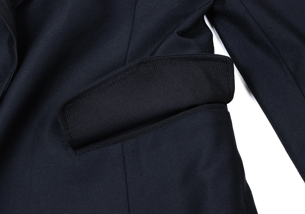 Ray BEAMS JAPAN. Navy Poly Rayon Piping Jacket / Blazer