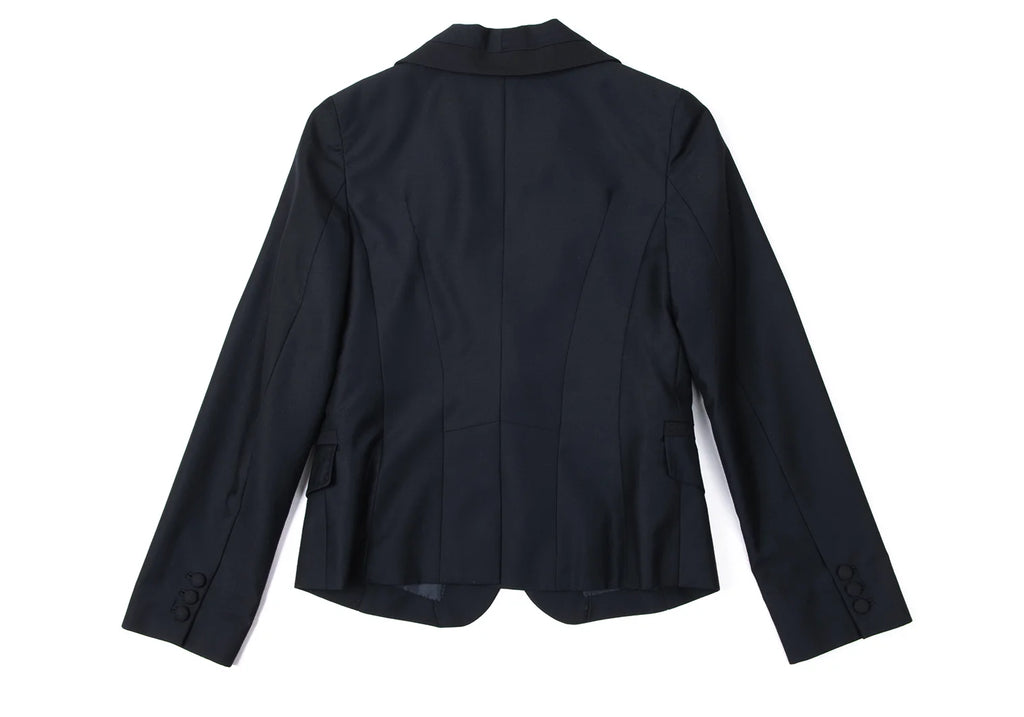 Ray BEAMS JAPAN. Navy Poly Rayon Piping Jacket / Blazer