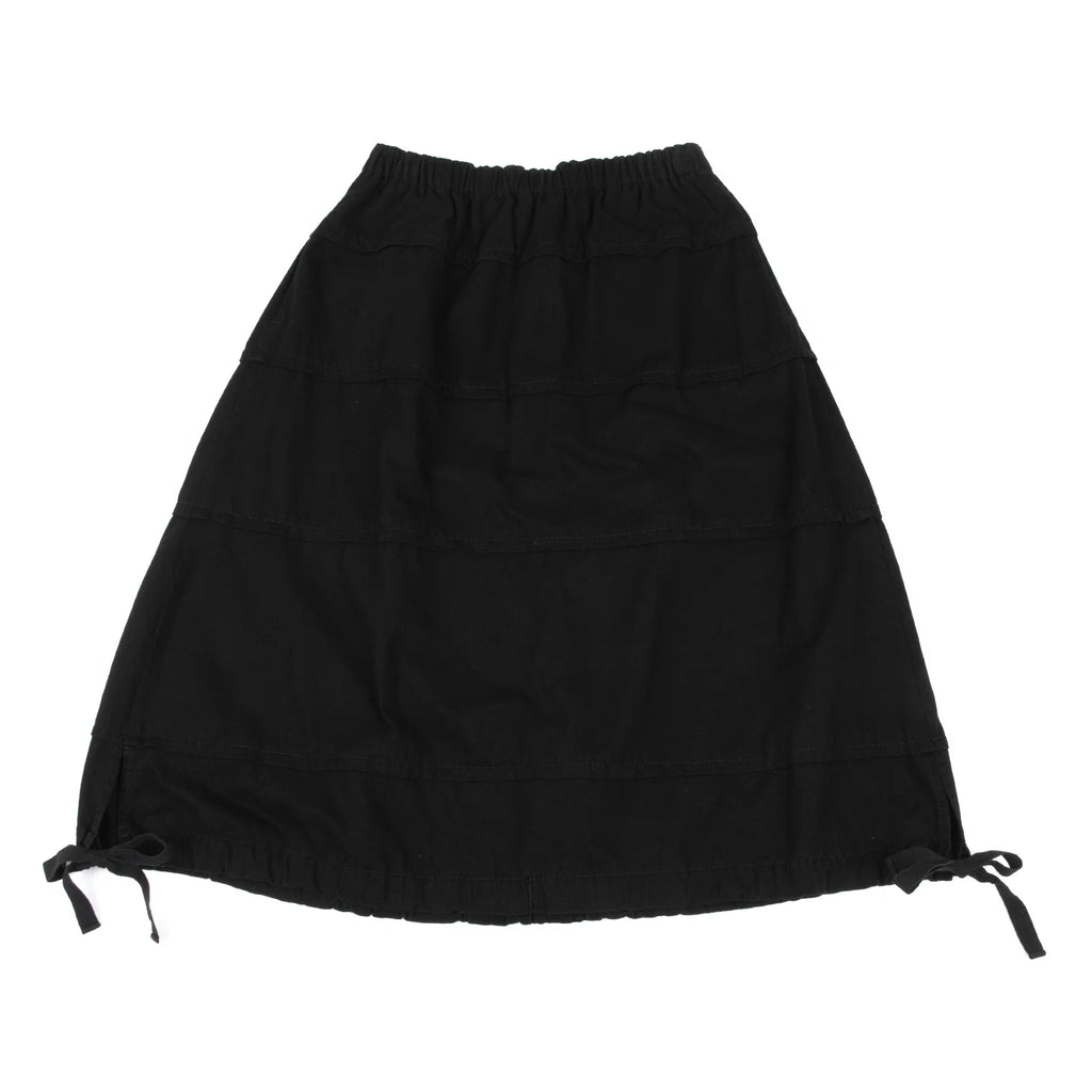COMME des GARCONS JAPAN. Black Dyed Cotton Tuck Skirt