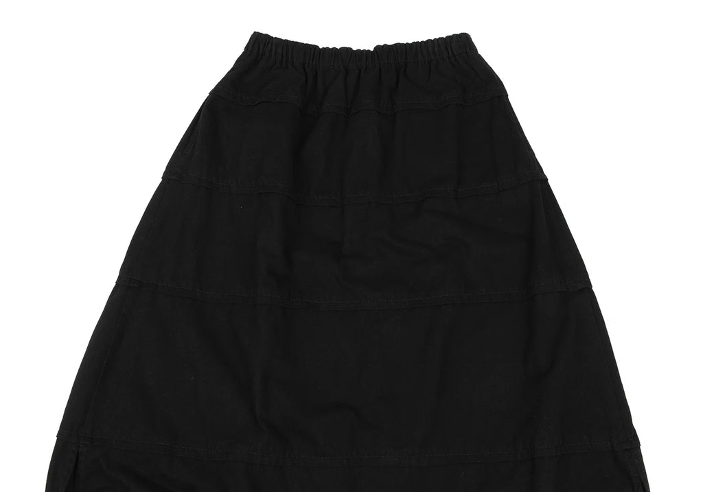 COMME des GARCONS JAPAN. Black Dyed Cotton Tuck Skirt