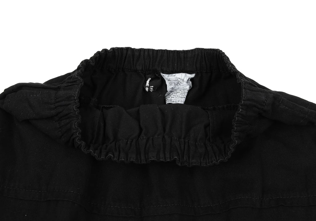 COMME des GARCONS JAPAN. Black Dyed Cotton Tuck Skirt