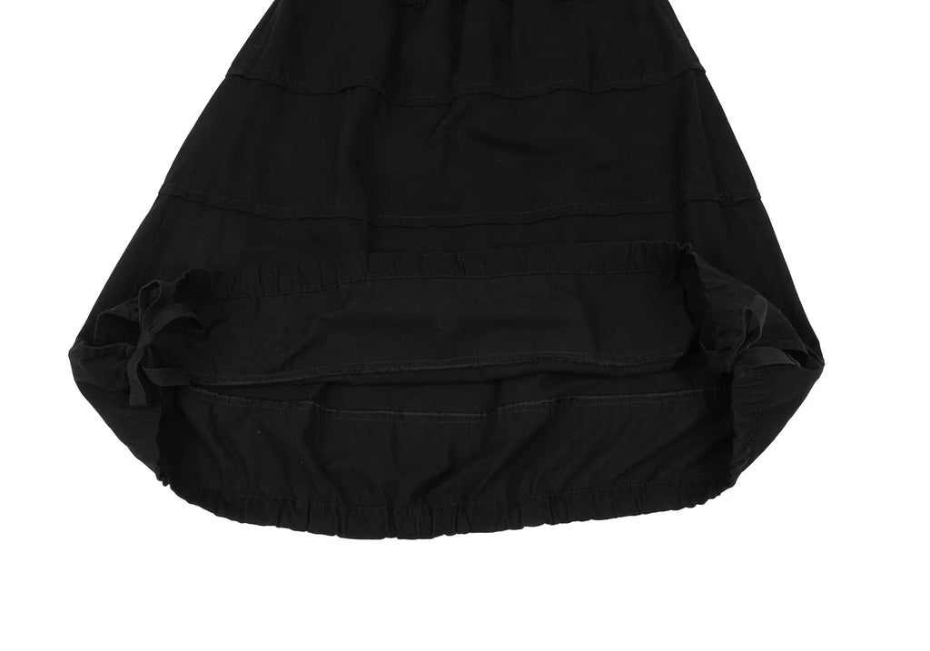 COMME des GARCONS JAPAN. Black Dyed Cotton Tuck Skirt