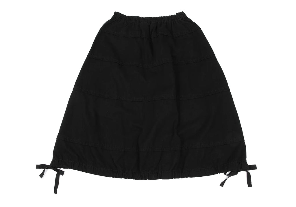 COMME des GARCONS JAPAN. Black Dyed Cotton Tuck Skirt