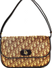 Christian Dior Paris. Vintage Brown Canvas/Leather Logo Shoulder Bag