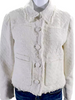 Proenza Schouler  NY. Cream Tweed Long Sleeves Collared Jacket