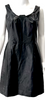 Miu Miu Italy. Vintage 2006 Collection Black Lambskin Leather Pleated Neckline Dress s