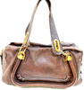 Chloe Paris. Brown Leather Goldplated Hardware Small/Medium Paraty Shoulderbag / Handbag