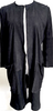 Ann Demeulemeester Belgium. Black Collarless Leather Suede, Rayon Lined Coat