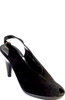 Robert Clergerie Paris. Black Peep Toe Slingback Pumps Black Suede Size 10