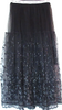 UNITED TOKYO JAPAN. Black Tulle Embroidery Skirt