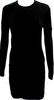 Jil Sander Seam Detail Black Viscose Long Sleeve Bodycon Dress