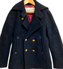 Takahiro Matsushita Japan. L'Appartement. Navy Wool Blend Gold Button PeaCoat