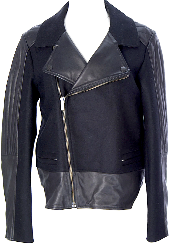 SURFACE TO AIR PARIS. NEW/TAGS.  Black Leather Trim Black Jacket