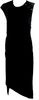 Proenza Schouler NYC. Black Acetate BodyCon Zippered Pleated Sleeveless Midi Dress