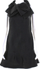 Marni Italy. Black Folded Detail Backless Tied Mini Dress Solid Black