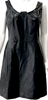 Miu Miu Italy. Vintage 2006 Collection Black Lambskin Leather Pleated Neckline Dress s