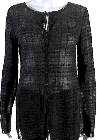 ISSEY MIYAKE JAPAN. sunaokuwahara Black Poly Rayon Pull Over Shirt Dress