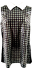Prada Italy Vintage Plaid Sequins and White Collar Cotton Top