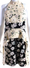 Proenza Schouler NY. Zip Up Crew Neck Viscose White Black Floral Sheath Dress