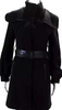 Mackage Montreal. Black Wool Button Front Collared Belted Coat