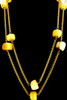 Dominique Aurientis Paris. Viitage 1980's Runway Double Length Gold Horn Station Necklace