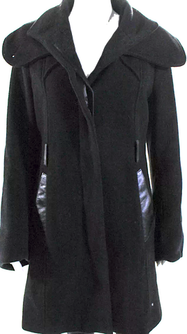 Maison Margiela Paris. Black Wool Blend Snap Front Jacket