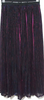 UNITED TOKYO. JAPAN. Black/Eggplant Easy-Waist Shiny Pleated Skirt