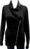 Helmut Lang NYC. Black Ramie Wool High Neck Two Pocket Long Sleeve Zip Up Jacket