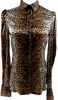 DOLCE & GABBANA ITALY. D&G. Animal Print Silk Polyurethane Top