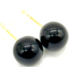 Vintage Japan. Beautiful Black Onyx Fine Jewelry 18ct Gold Stud Earrings