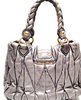 Miu Miu Italy. Gray Matelasse Gray Leather Shoulderbag / Handbag