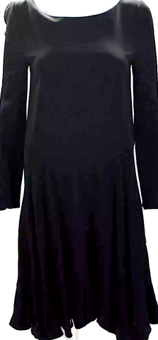 Chloe Paris. Black Back Acetate Zip Sleeveless Scoop Neck Shift Dress