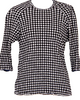 Creperie Japan. White/Black Gingham Check Top