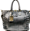 Dolce&Gabbana ITALY. Black Leather Pleats Large Shoulderbag/Handbag/Tote