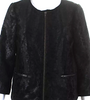 Elizabeth & James NY. (The Row) Black Textured Fur Zipped Long Sleeve Jacket