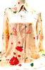 Hermes Paris. Multi Color Silk Button Front Silk Blouse