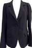 Ann Demeulemeester New York. Black With Silver Thread Details Blazer Jacket