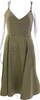 La Ligne NY. Green Cotton Blend Corset V-Neck Sleeveless A-Line Mini Dress