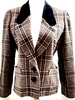 Chloe Paris. Vintage Miss Chloe. Tweed Style Accent Collar Wool, Nylon, Polynosic, Cupro Blazer