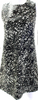 Balenciaga Paris. Black/White Back Zip Crew Neck Abstract Leather Dress