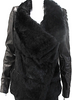 Helmut Lang Black Lapin Rabbit Fur Long Sleeve Jacket
