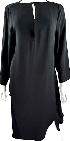 Dolce & Gabbana Italy. Crew Neck Black Wool Blend Knee-Length Dress