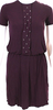 Gucci Italy. Burgundy Viscose Knit Embellishments Front Drop Waist Mini Dress