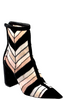 Christian Dior PARIS. Black Brown Block Heel Chevron Pattern Velvet Striped Beaded Boots Size 37