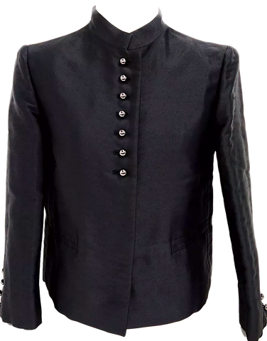 Dolce & Gabbana Italy. Black Wool Long Button Up Blazer Jacket